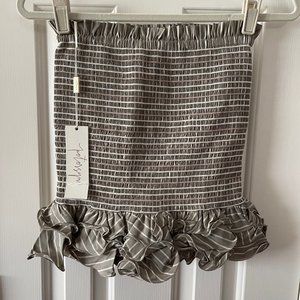 New Petersyn Revolve Barrett Sonma Smocked Tiered Ruffled Skirt Tube Top Small